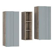 Изображение товара Шкаф Правила мебели Олива с полками, с доводчиками, 102х37.2х117 см, Дуб Каньон / Шарли бриз