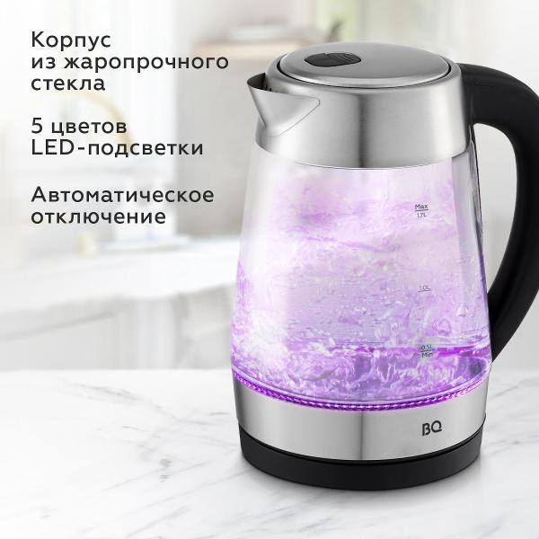 Изображение товара Электрочайник BQ KT1700G Black/Silver