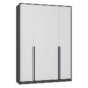 Изображение товара Шкаф Правила мебели Нуар с полками, со штангой, с доводчиками, 163.6х53.4х231.6 см, Белый / Графит