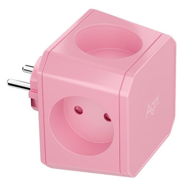 Изображение товара Тройник и переходник электрический AGNI TP-WJ4E розовый