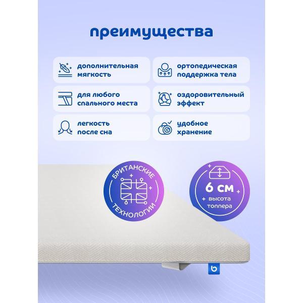 Изображение товара Матрас-топпер Blue Sleep 160х200 для кровати и дивана, Soft