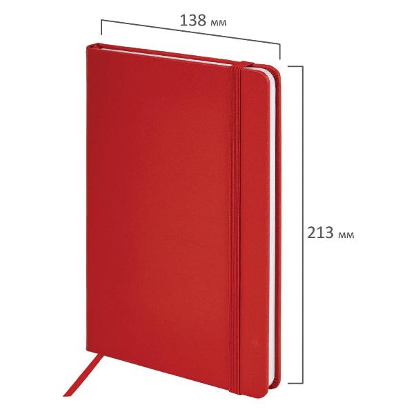 Изображение товара Блокнот для записей Brauberg А5 138x213мм Velvet, резинка, держатель, 80л, клетка, бежевый, 116240