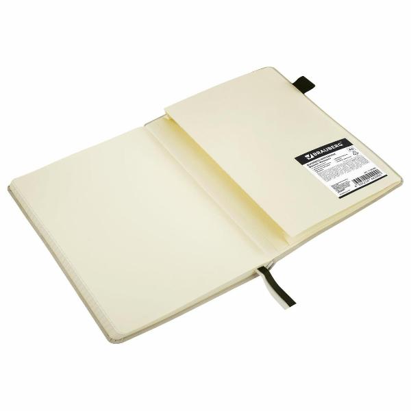 Изображение товара Блокнот для записей Brauberg А5 138x213мм Velvet, резинка, держатель, 80л, клетка, розовый, 116242