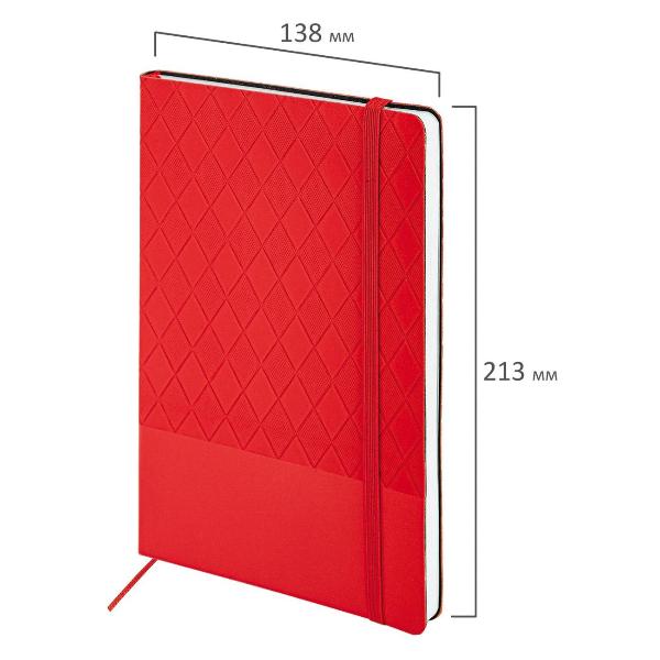 Изображение товара Блокнот для записей Brauberg А5 138x213мм, Tissage, под кожу, 80л, резинка, клетка, оливковый, 116602