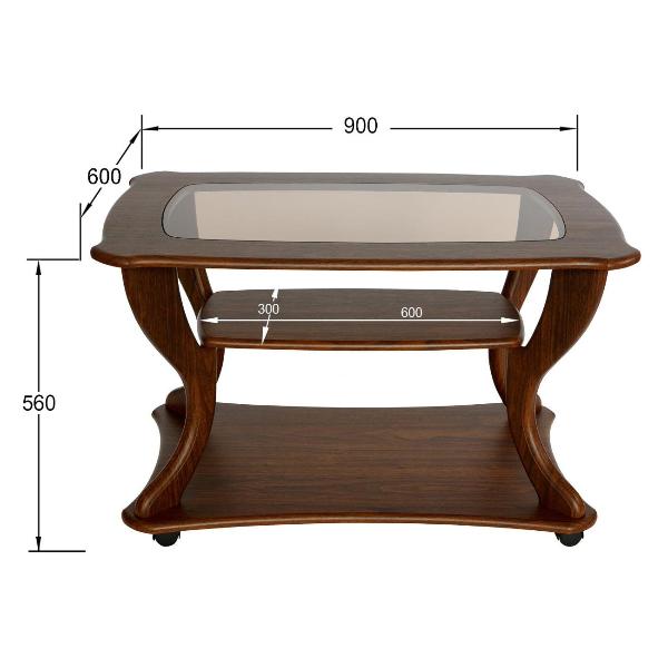 Изображение товара Стол журнальный Калифорния Маэстро+ стекло СЖС-02 орех