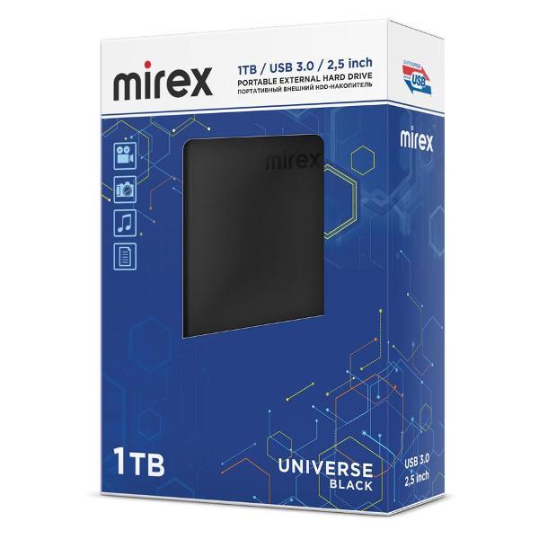 Изображение товара Внешний диск HDD Mirex UNIVERSE BLACK 1TB 2.5'' USB 3.0 13630-UHDUVB10