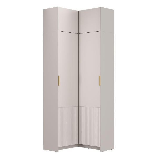 Изображение товара Шкаф Правила мебели Пандора угловой, с антресолью, с полками, со штангой, 86.3х86х240 см, Кашемир / Айриш