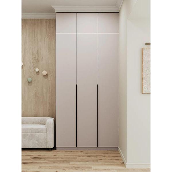 Изображение товара Шкаф Правила мебели Сеул 3 двери, с полками, со штангой для одежды, с антресолью, 120.1х50.6х260 см, Меланж
