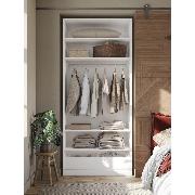 Изображение товара Шкаф Правила мебели Стайл с полками, с ящиком, с продольной штангой, без дверей, 100х59х229.3 см, Белый