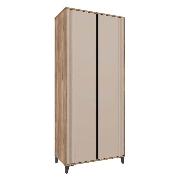 Изображение товара Шкаф Правила мебели Барселона со штангой, с полками, с доводчиками, 90х50.3х211.6 см, Дуб Барокко / Бежевый