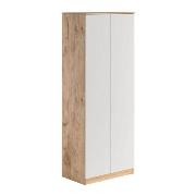 Изображение товара Шкаф Правила мебели Охта Лайт со штангой, с полками, 80.2х48.2х210 см, Дуб Вотан / Белый
