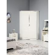 Изображение товара Шкаф Правила мебели Ливерпуль угловой, с полками, со штангой, 109.9х109.9х220.3 см, Ясень Ваниль / Белый, С карнизом