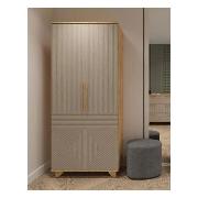 Изображение товара Шкаф Правила мебели Ньерд 2 двери, с полками, со штангой, 90х38.5х210 см, Дуб Вотан / Ива пепельная