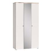 Изображение товара Шкаф Правила мебели Остин с зеркалом, с полками, со штангой, 120х54.6х230 см, Белый / Дуб Крафт золотой