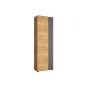 Изображение товара Шкаф Правила мебели Сафари со штангой, с полками, 68х35х207.5 см, Дуб Крафт золотой / Графит Софт