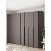 Изображение товара Шкаф Правила мебели Сеул с полками, с ящиками, со штангой, с доводчиками, 320.2х50.6х221.6 см, Графит