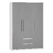 Изображение товара Шкаф Правила мебели Нильс Комби трехдверный, с полками, с ящиками, со штангой, с доводчиками, 135х53х216 см, Дуб Эльза / Темно-серый лофт