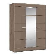 Изображение товара Шкаф Правила мебели Вегас со штангой, с зеркалом, с полками, 150х57х200 см, Шимо темный / Кофе, глянец