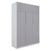 Изображение товара Шкаф Правила мебели Урбан Лайт с полками, 150х55х220 см, Белый шелк / Лайт Грей софт, 3 двери