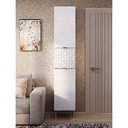 Изображение товара Шкаф Правила мебели Диор с полками, с ящиками, 40.2х,38х210 см, Белый / Белый лофт