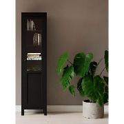 Изображение товара Шкаф Правила мебели Кымор с полками, 49х37х198 см, Черный Стекло/Панель