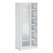 Изображение товара Шкаф Правила мебели Люсиль с нишей, с полками, со стеклянным фасадом, 78.6х40.1х180.6 см, Белый арктик