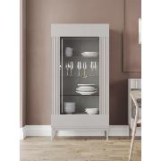 Изображение товара Шкаф Правила мебели Санторини с полками, на ножках, 89х44х180 см, Льняной лак, МДФ / Персидский жемчуг, ЛДСП