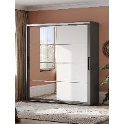 Изображение товара Шкаф Правила мебели Крафт Халф с зеркалом, с полками, с ящиками, со штангой, 196.2х59.1х217.6 см, Графит