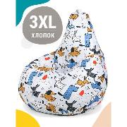 Изображение товара Кресло-мешок MyPuff XXXL груша пуфик, жаккард, Веселье собачки