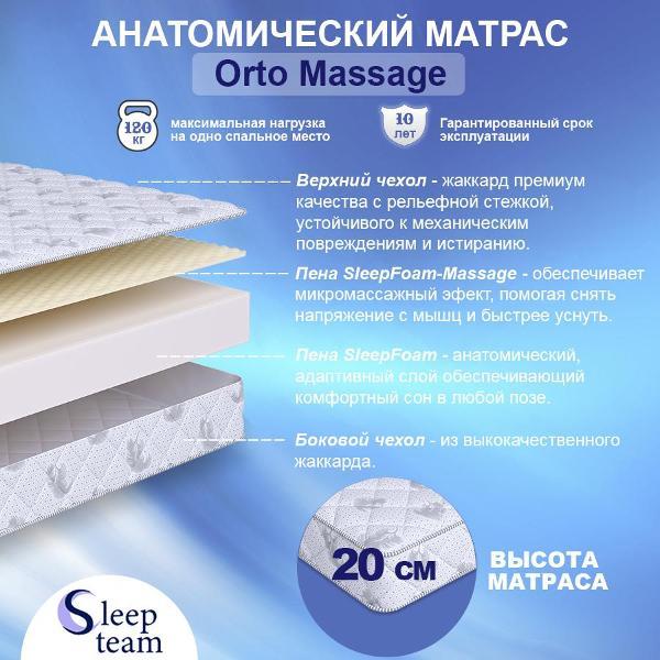 Изображение товара Матрас SleepTeam детский Orto Massage 75х185, высота 20 см, беспружинный с массажным эффектом, односпальный