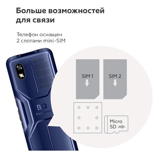 Изображение товара Смартфоны, планшеты, мобильные телефоны BQ 2842 Disco Boom Blue+Black
