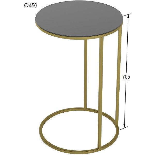 Изображение товара Стол журнальный Калифорния Остин Glass Черная лакобель/Золото