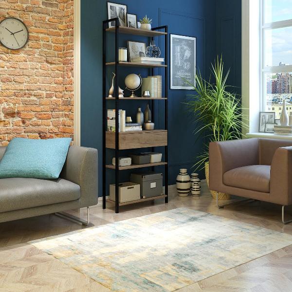 Изображение товара Стеллаж офисный MFMaster Интро-61 дуб крафт золотой