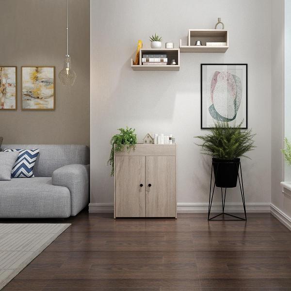 Изображение товара Стеллаж офисный MFMaster Файн-132 дуб сонома-белый