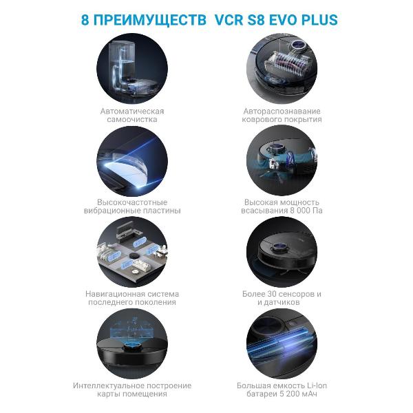 Изображение товара Робот-пылесос Midea VCR S8 EVO Plus BK