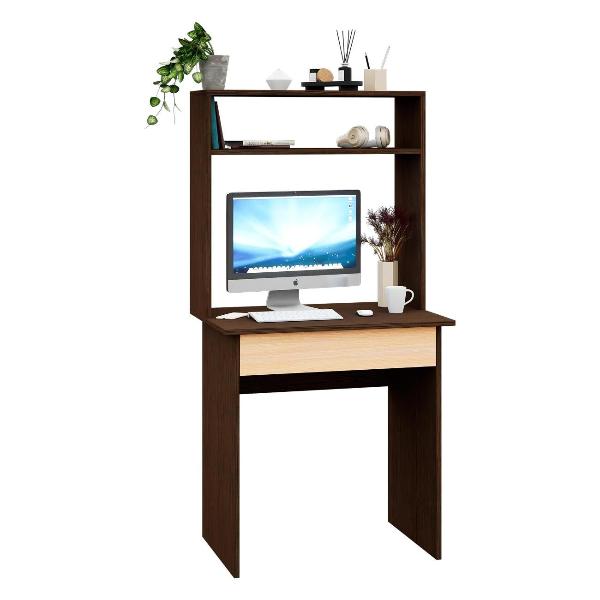 Изображение товара Стол письменный MFMaster с надстройкой Витто-86 венге-дуб молочный