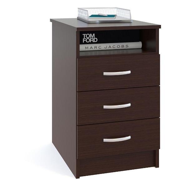 Изображение товара Тумба прикроватная Правила мебели офисная Феррара с ящиками, 40.4х57.1х67 см, Венге