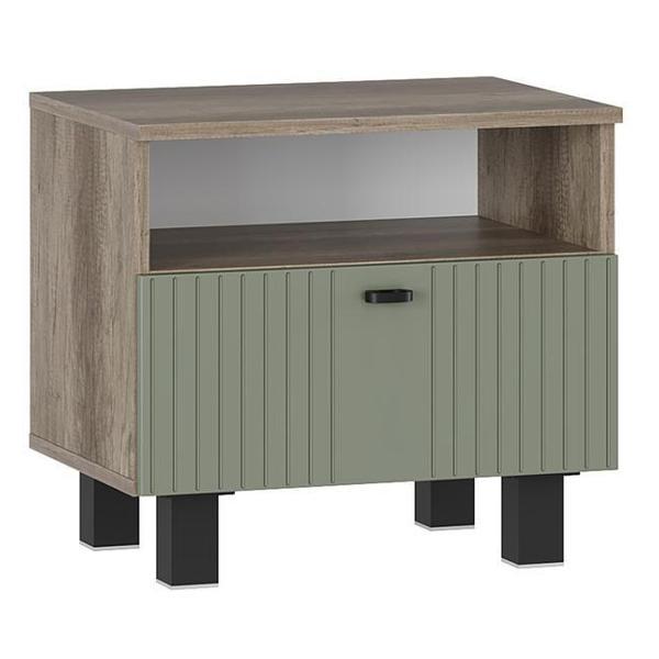 Изображение товара Тумба прикроватная Правила мебели офисная, Олива с ящиком, с полкой, 52х37.6х47.4 см, Дуб Каньон / Эвкалипт софт