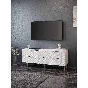 Изображение товара Тумба прикроватная Правила мебели под телевизор напольная Диор ТВ с ящиками, 140.2х38.2х55.4 см, Белый / Белый лофт