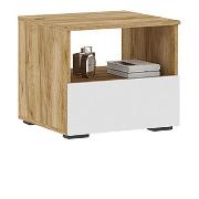 Изображение товара Тумба прикроватная Правила мебели Ирэн с ящиком, с полкой, 50.2х46х44.2 см, Белый / Дуб Крафт золотой