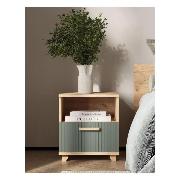 Изображение товара Тумба прикроватная Правила мебели Ньерд с ящиком, 40х41х45 см, Дуб Вотан / Можжевельник