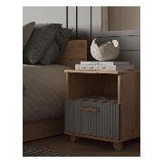 Изображение товара Тумба прикроватная Правила мебели Ньерд с ящиком, 40х41х45 см, Дуб Вотан / Черника