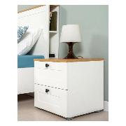 Изображение товара Тумба прикроватная Правила мебели Остин с ящиками, 40х41.9х43.9 см, Белый / Дуб Крафт золотой
