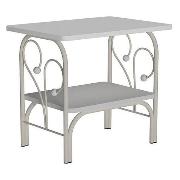 Изображение товара Тумба прикроватная Правила мебели Синди с полкой, 50х36х45 см, Кремовый, металл / Белый, массив