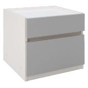 Изображение товара Тумба прикроватная Правила мебели Урбан Лайт с ящиками, 45х40х42 см, Белый шелк / Лайт Грей софт