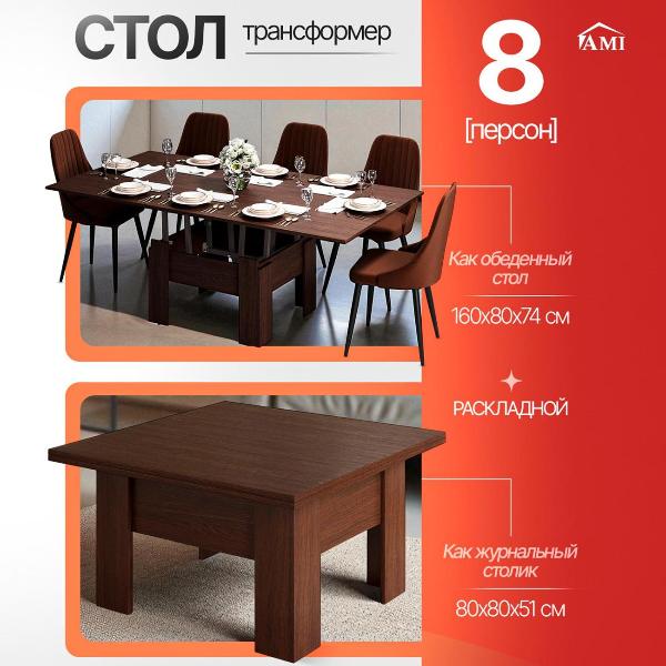Изображение товара Стол-трансформер Ami Престиж трансформер венге