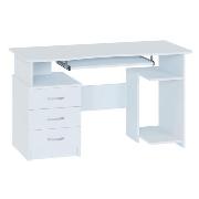 Изображение товара Стол компьютерный Правила мебели Касвин с ящиками, с полками, 130х60х74 см, белый