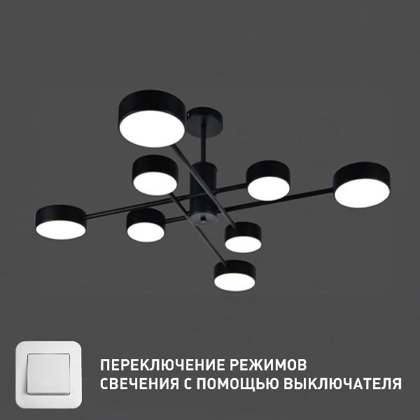 Изображение товара Люстра Estares MATEO 100W 8R-ON/OFF-1005x250-BLACK/WHITE