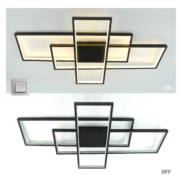 Изображение товара Люстра потолочная Estares SVEN 120W 3S-ON/OFF(RC)-900x500x80-BLACK