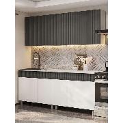 Изображение товара Кухня модульная Правила мебели Амилия 2 м, Белый / Бланш / Графит столешница Гранит белый